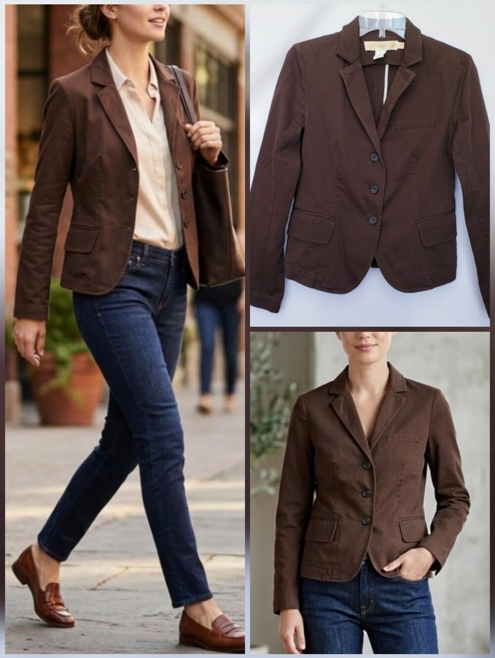 💙J. Crew Weathered Broken-In Chino blazer  brown blazer 🤍SMALL